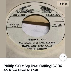 Squirrel calling 45 Rpm record